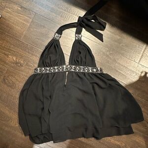 Victoria's Secret Black Halter Babydoll